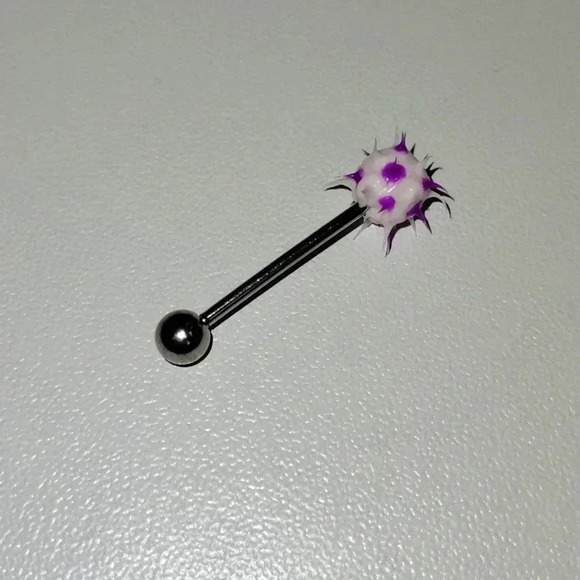 Silicone Spike Ball Body Jewelry Ring - Picture 2 of 2